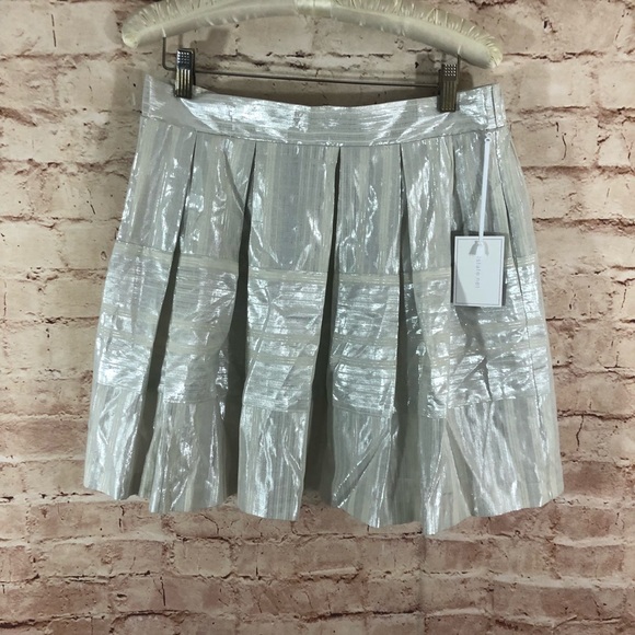 NWT 1. State Metallic Pleated Mini Skirt - Picture 3 of 8